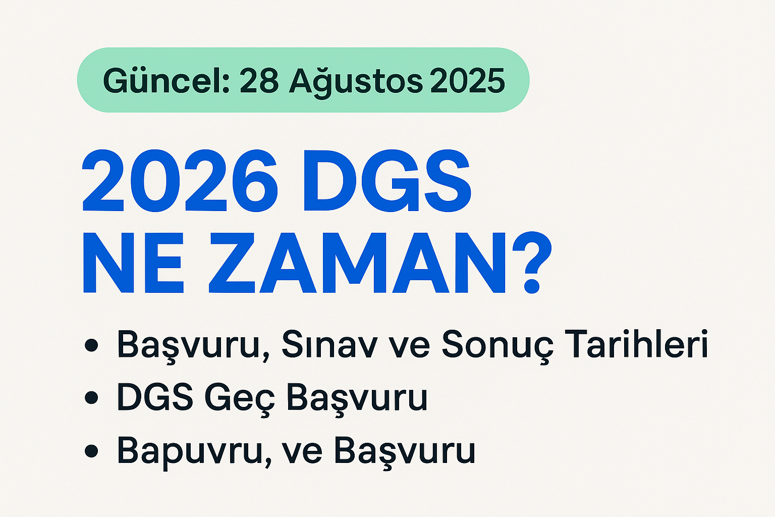 DGS 2026 Ne Zaman? DGS Sınavı Ne Zaman Yapılacak?